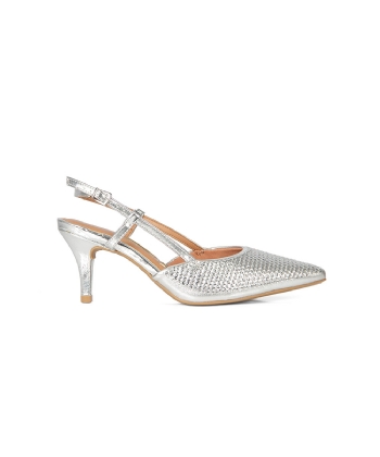Sapato Slingback Vizzano Salto Médio PRATA