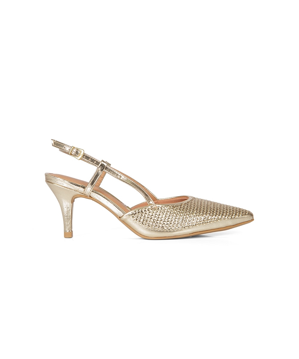 Sapato Slingback Vizzano Salto Médio DOURADO