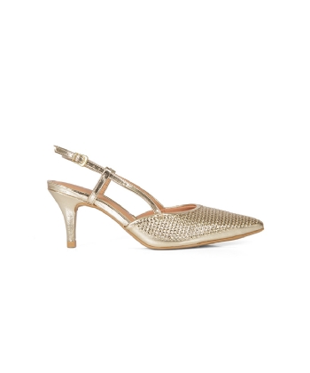 Sapato Slingback Vizzano Salto Médio DOURADO
