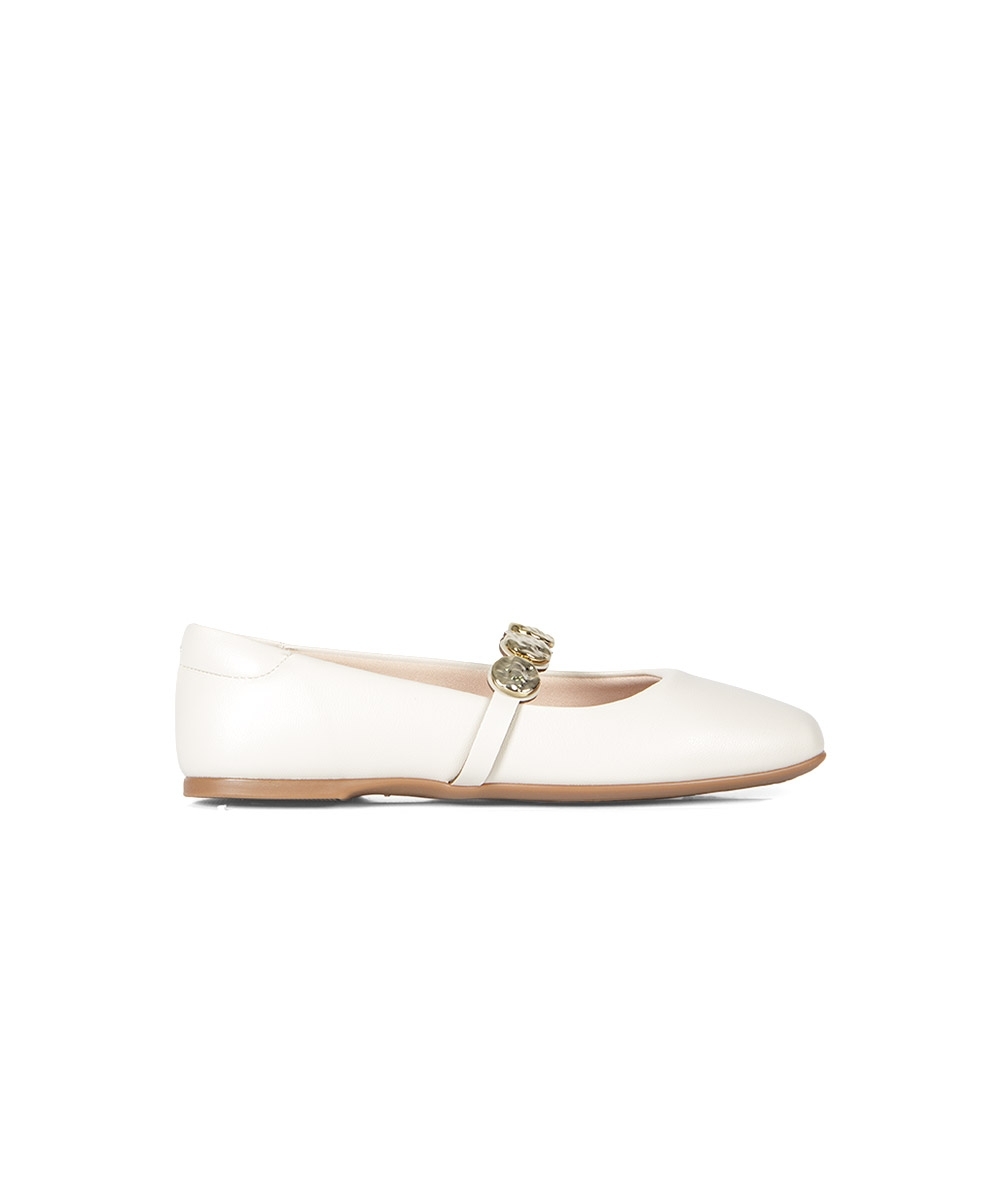 Sapatilha Infantil Molekinha Bico Quadrado OFF WHITE