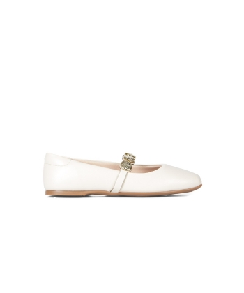 Sapatilha Infantil Molekinha Bico Quadrado OFF WHITE