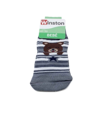 Meia Bebê Winston Urso 0250-015 Cinza/branco