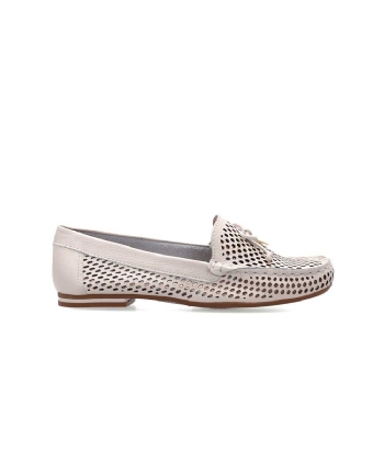 Mocassim Feminino Luz Da Lua Laço Couro Pana