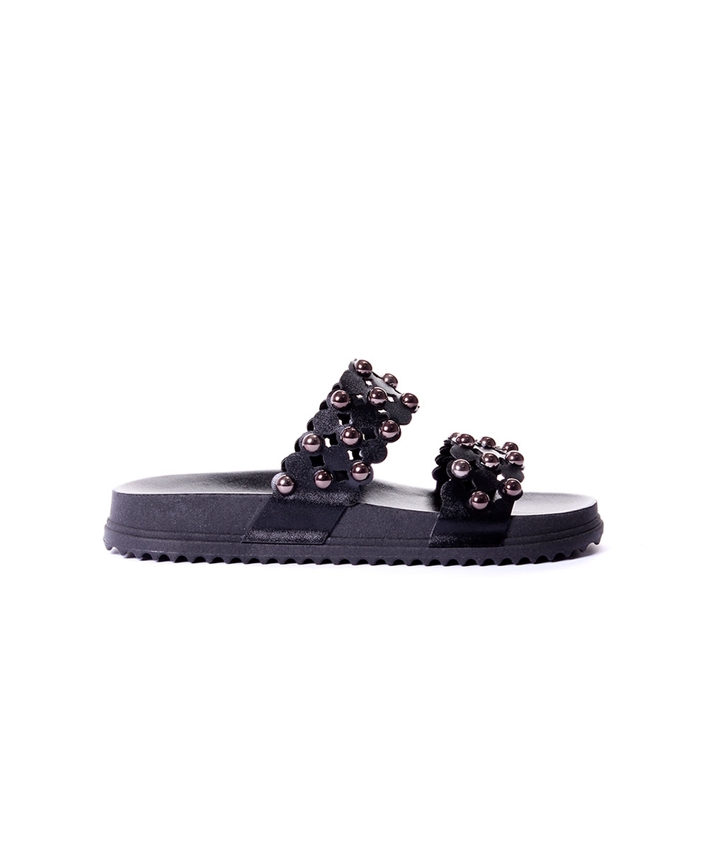 Tamanco Flatform Pixolé Tiras Preto