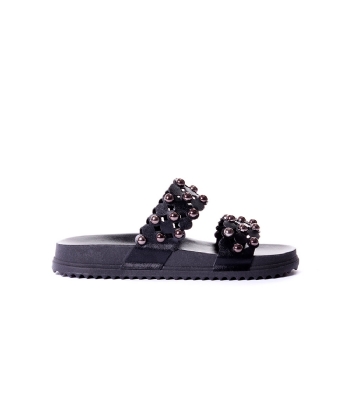 Tamanco Flatform Pixolé Tiras Preto