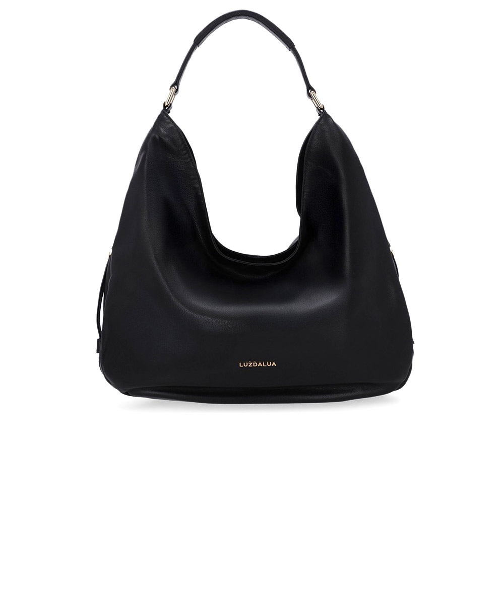 Bolsa Hobo Luz Da Lua Grande Couro Saara Preto