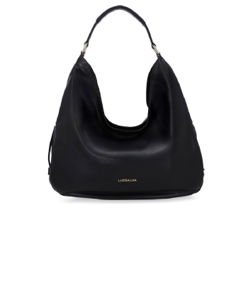 Bolsa Hobo Luz Da Lua Grande Couro Saara Preto