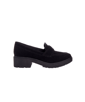Mocassim Feminino Quiz Salto Tratorado Preto