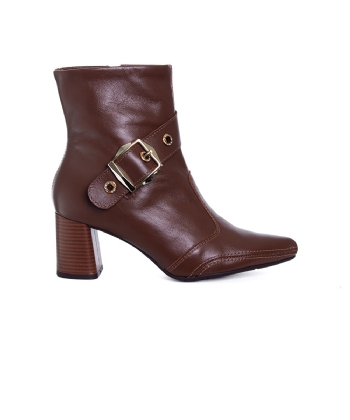 Bota Cano Curto Ramarim Total Comfort Couro 2659103 Marrom