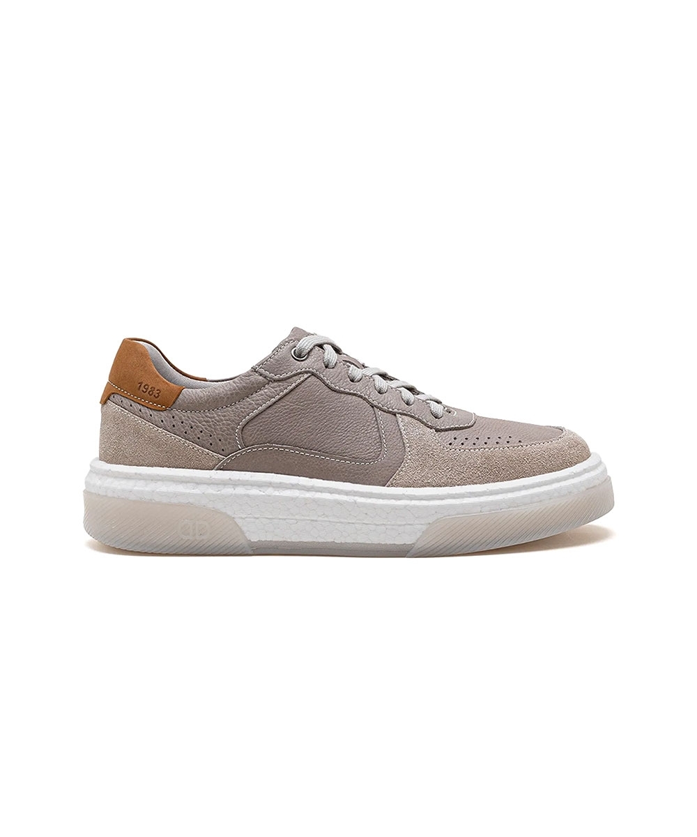 Tênis Masculino Democrata Beat Pulse Couro Off White