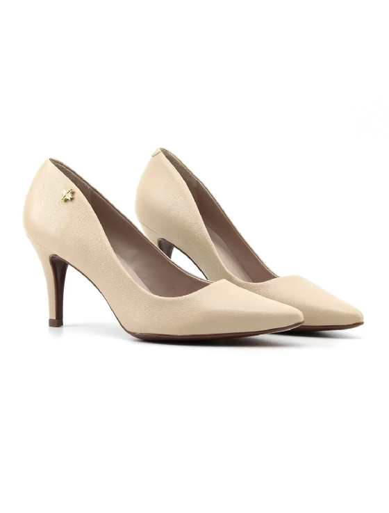 Scarpin Luz Da Lua Saara 56121000 Couro Areia