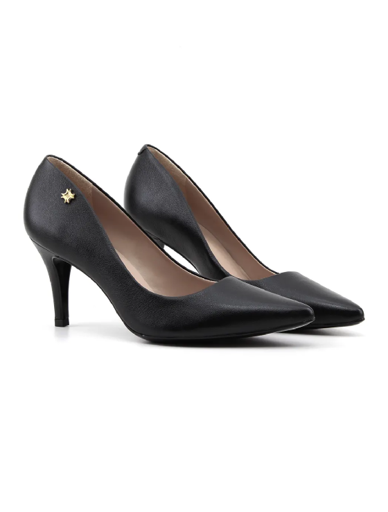 Scarpin Luz Da Lua Saara 56121000 Couro Preto