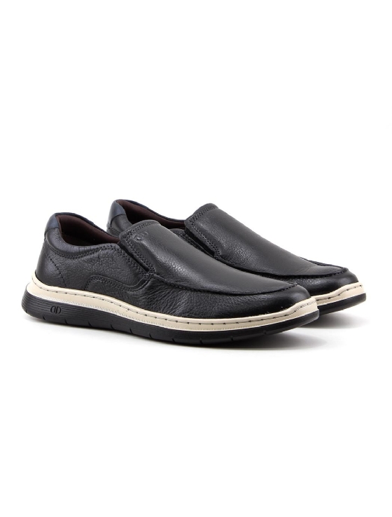Tênis Masculino Democrata Easy Leave Couro Preto