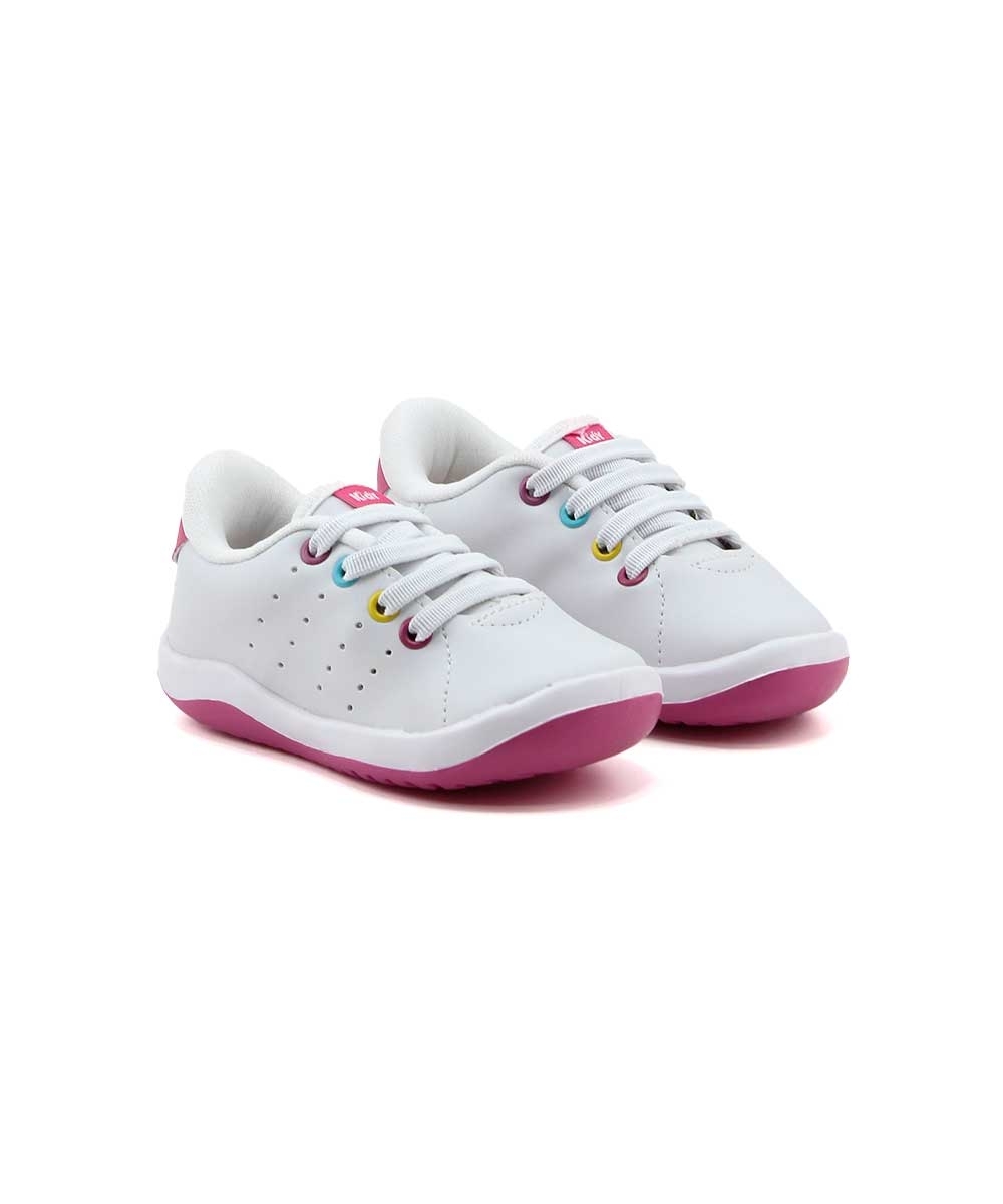 Tênis Infantil Kidy Baby Colors 806330002 Branco/rosa