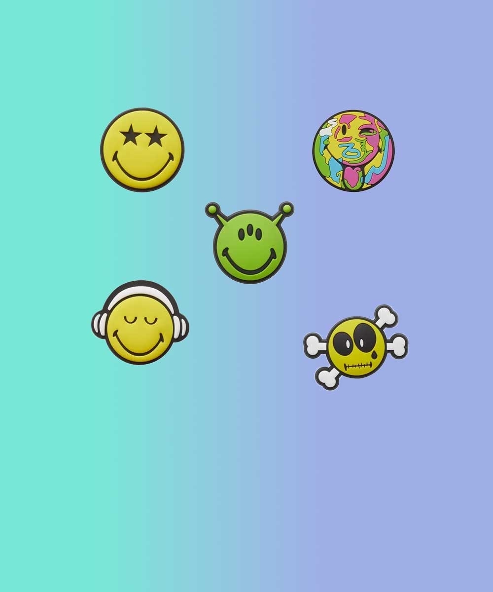 Jibbitz Crocs Smiley Pack 5 Peças Multicolor