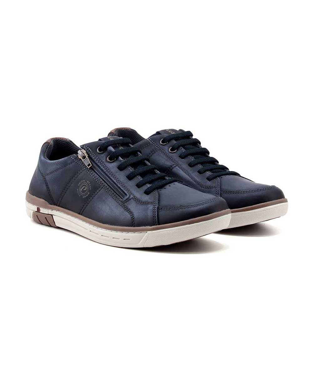 Sapatênis Pegada Casual Wear 119313 Couro Azul