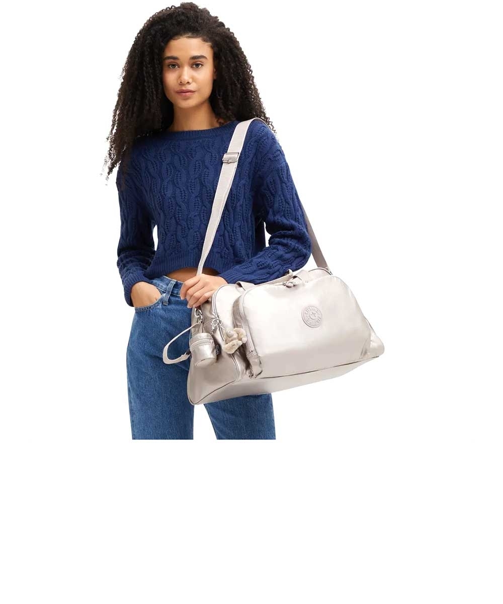 Bolsa Kipling Camama Metallic Glow Bege