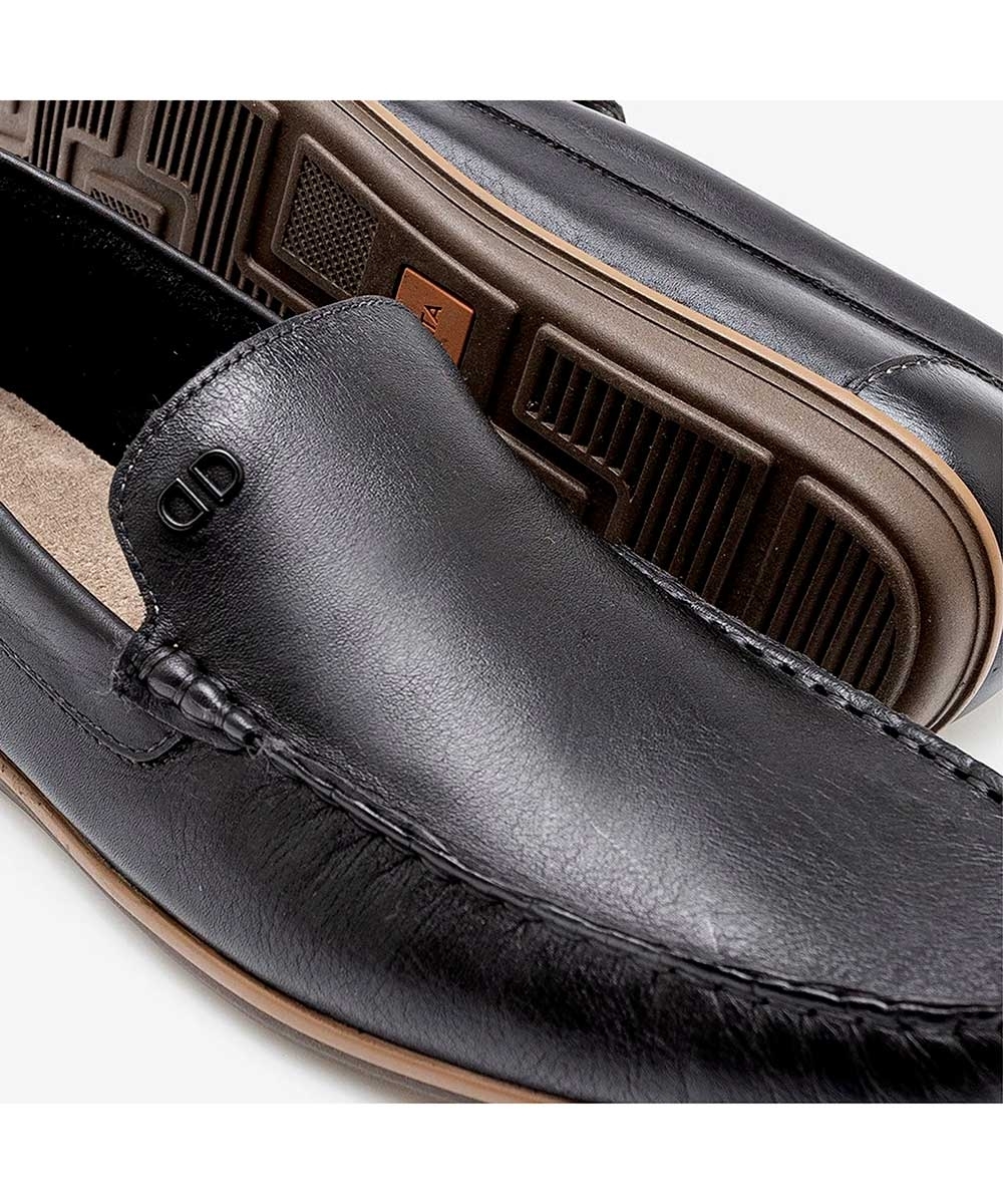 Mocassim Masculino Democrata Denim Tag Preto