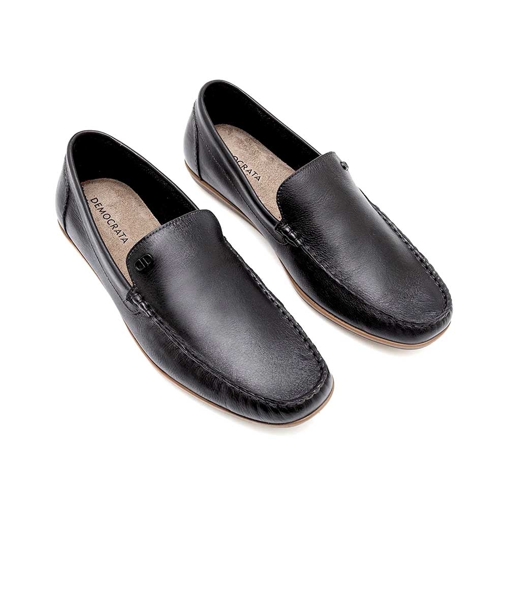 Mocassim Masculino Democrata Denim Tag Preto