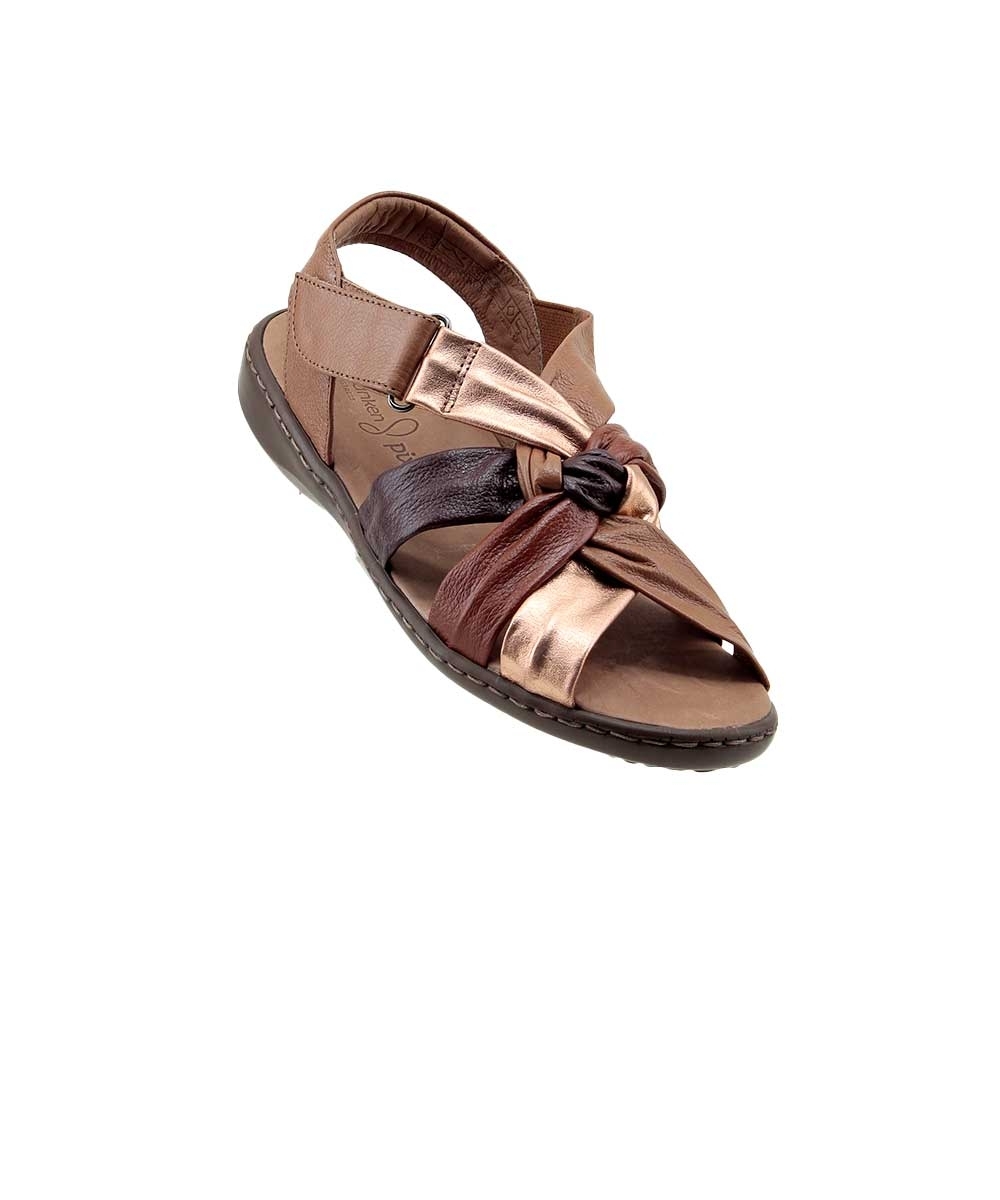 Sandália Opananken Slim Fly Couro Multicolor