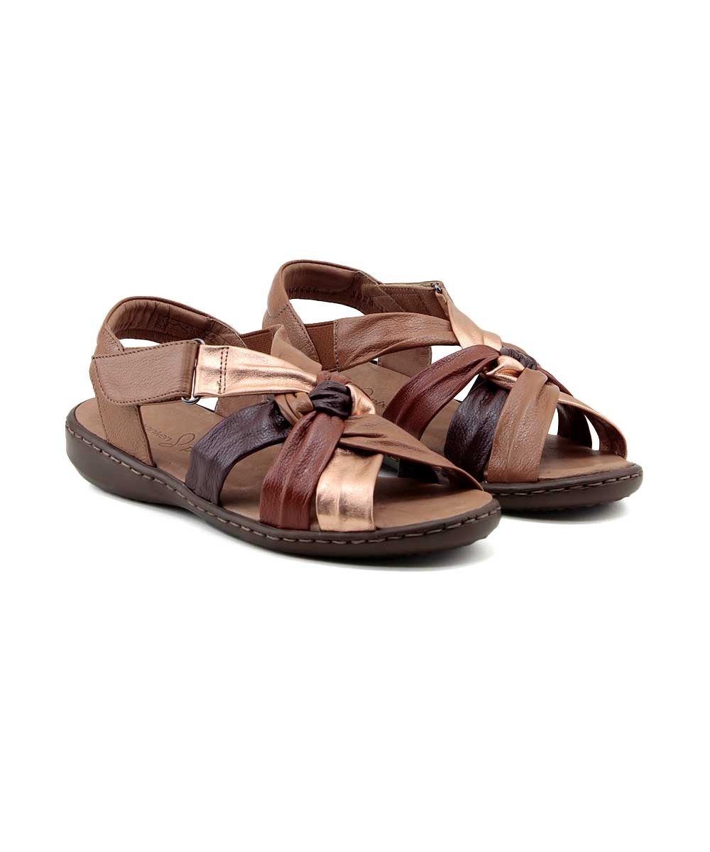 Sandália Opananken Slim Fly Couro Multicolor