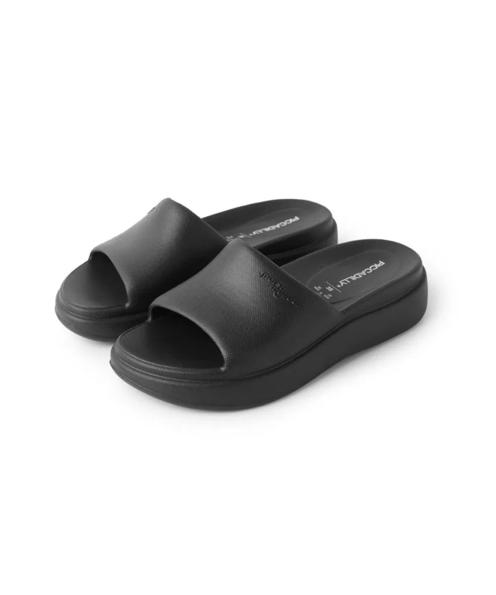 Chinelo Slide Feminino Piccadilly Marshmallow. Preto