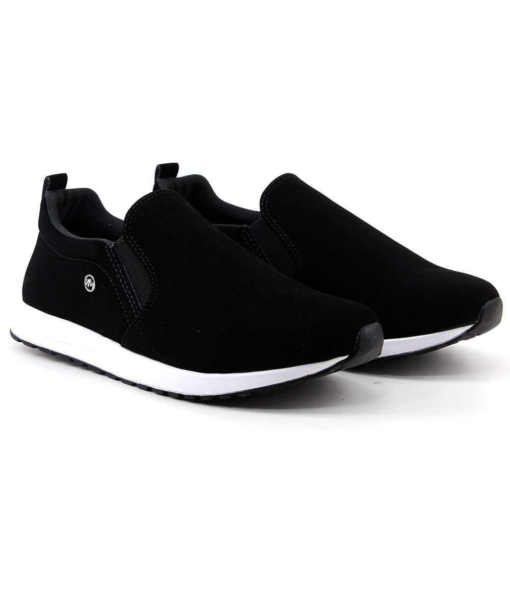 Tênis Via Marte Slip On Toque Aveludado Preto