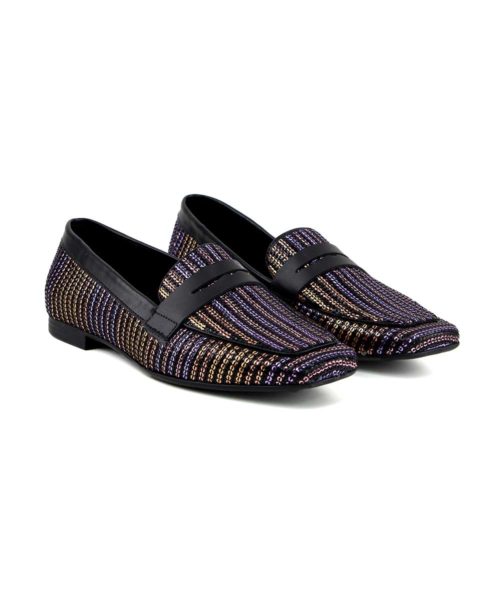 Mocassim Loafer Valentina Bico Quadrado PRETO