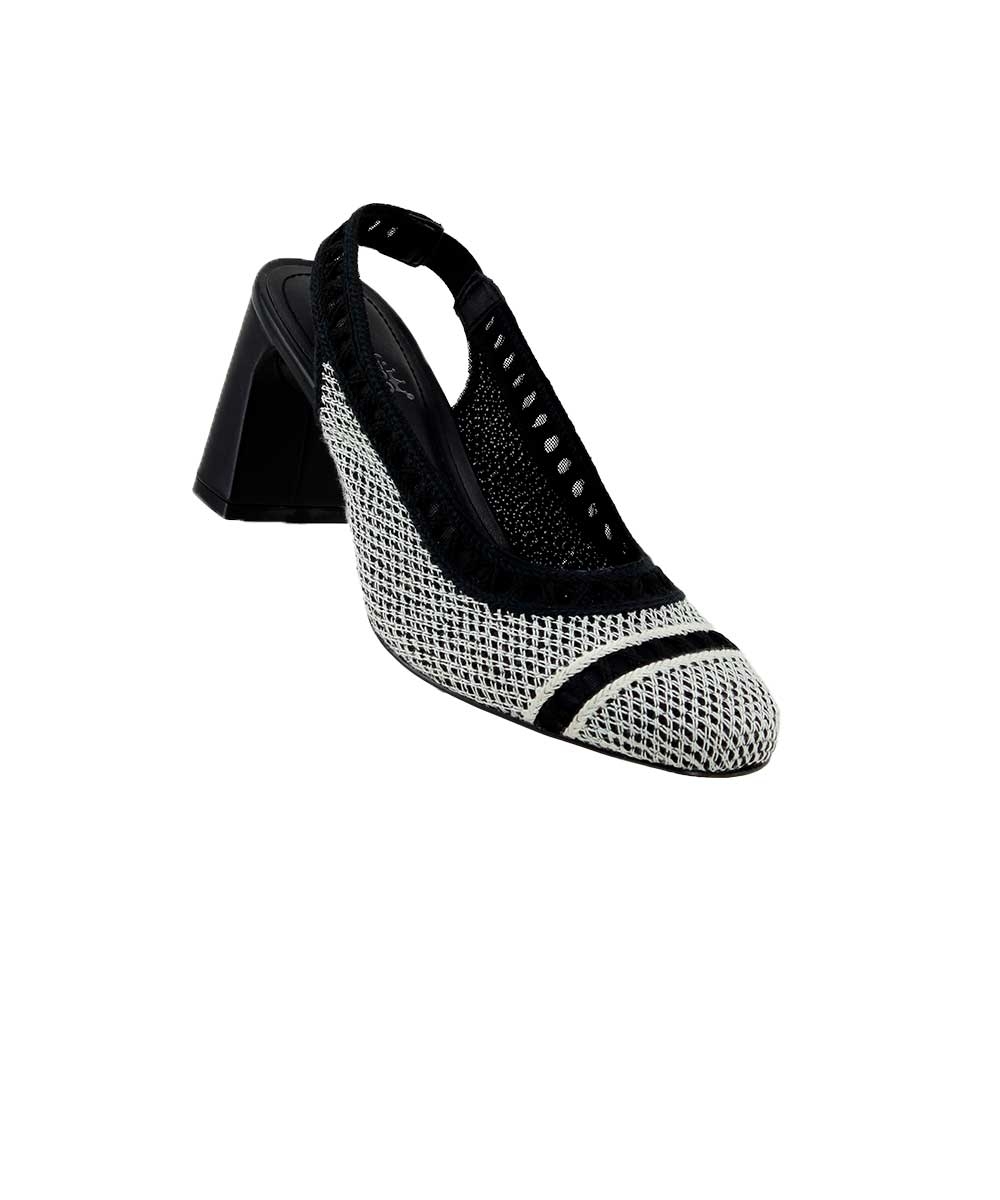 Scarpin Slingback Valentina Salto Bloco PRETO