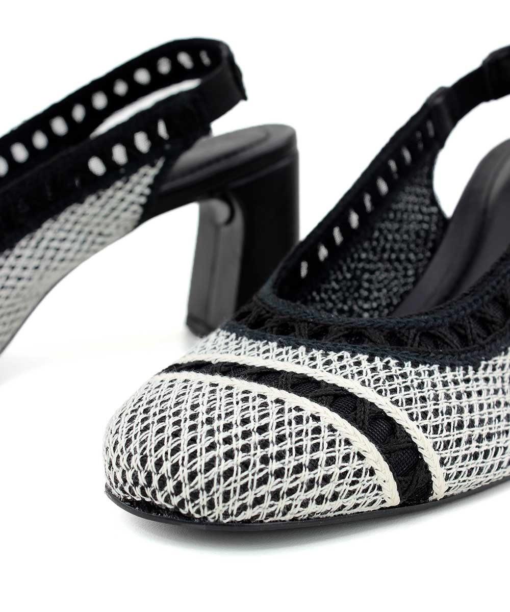 Scarpin Slingback Valentina Salto Bloco PRETO