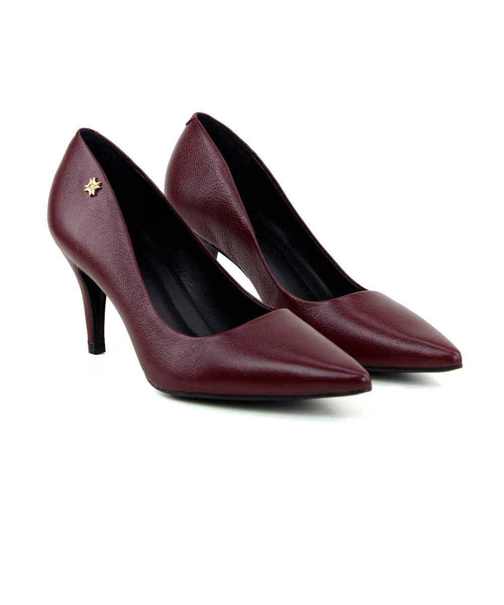 Scarpin Luz Da Lua Saara 56121000 Couro Bordo