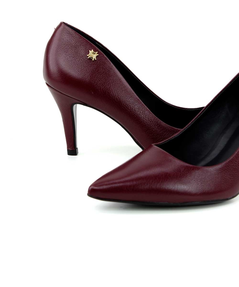 Scarpin Luz Da Lua Saara 56121000 Couro Bordo