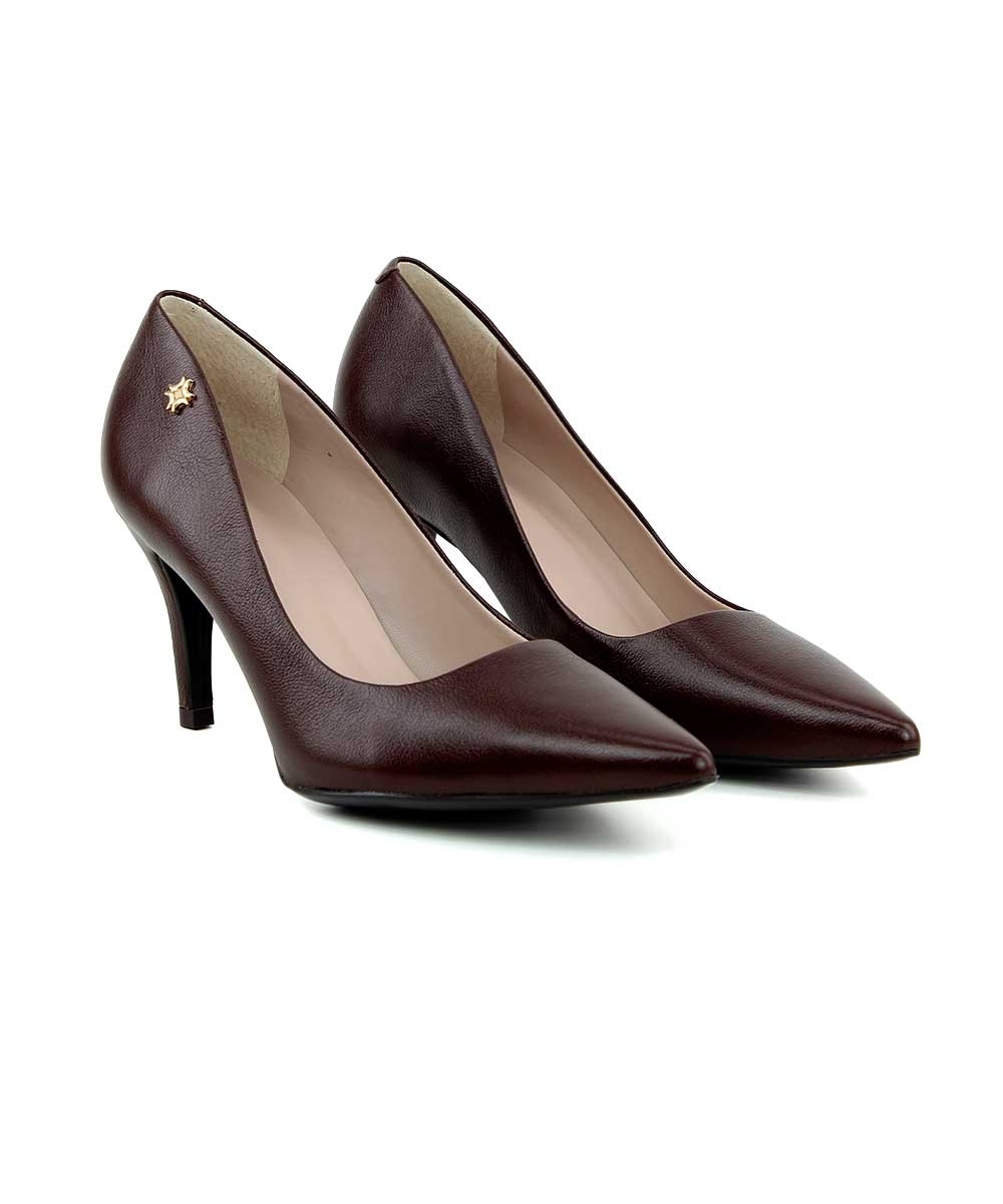 Scarpin Luz Da Lua Saara 56121000 Couro Marrom