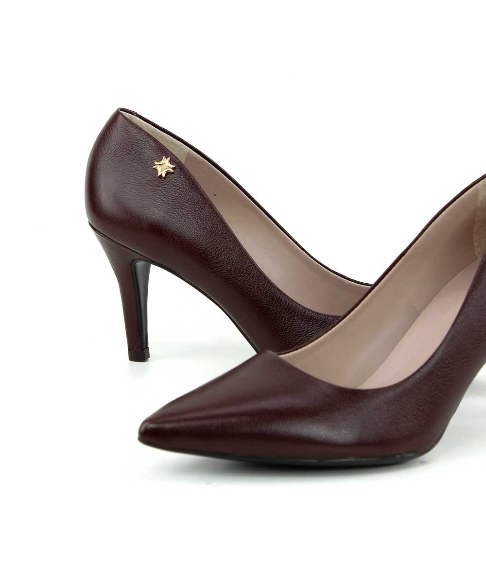 Scarpin Luz Da Lua Saara 56121000 Couro Marrom