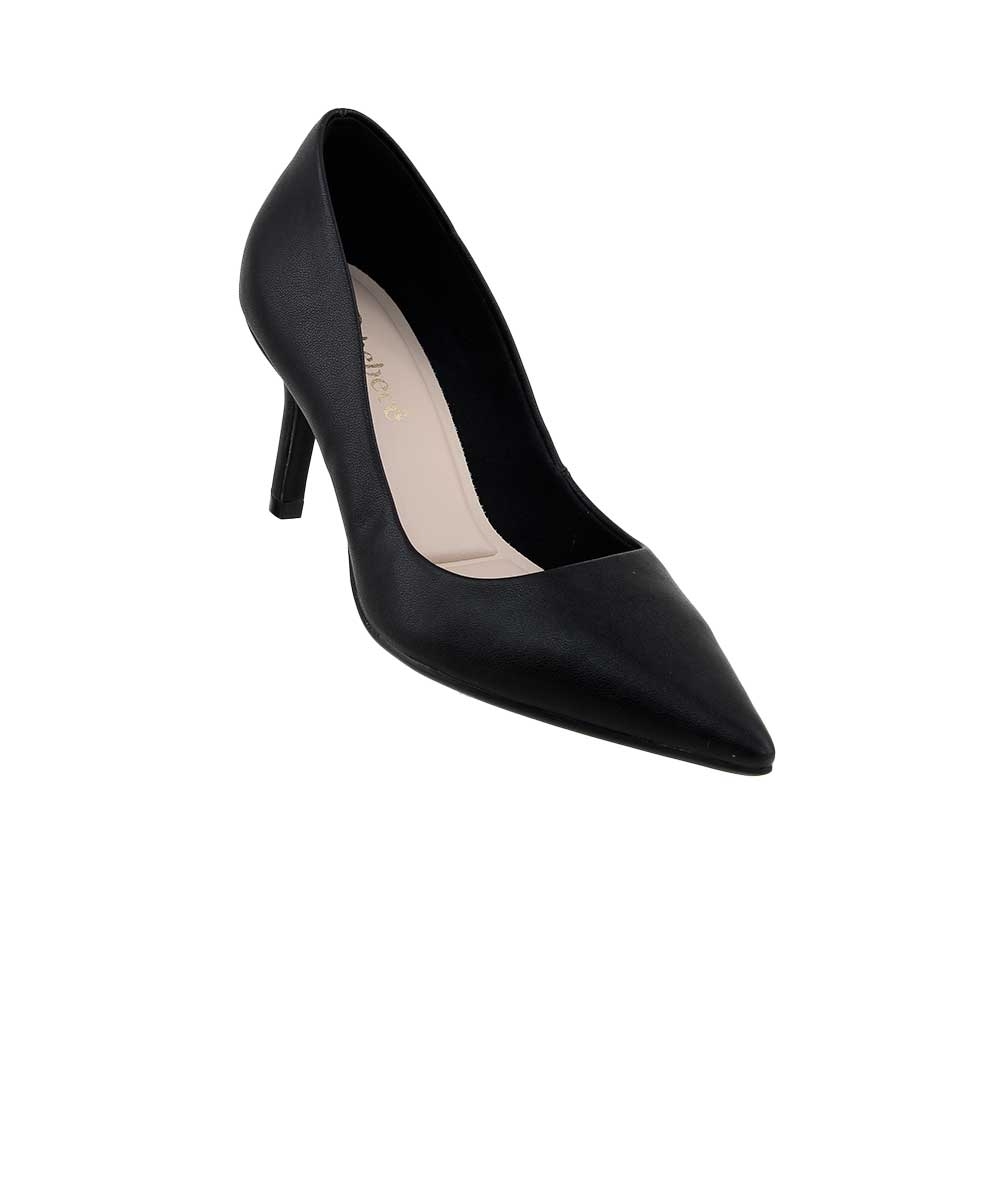 Scarpin Bebecê Salto Médio Fino Preto