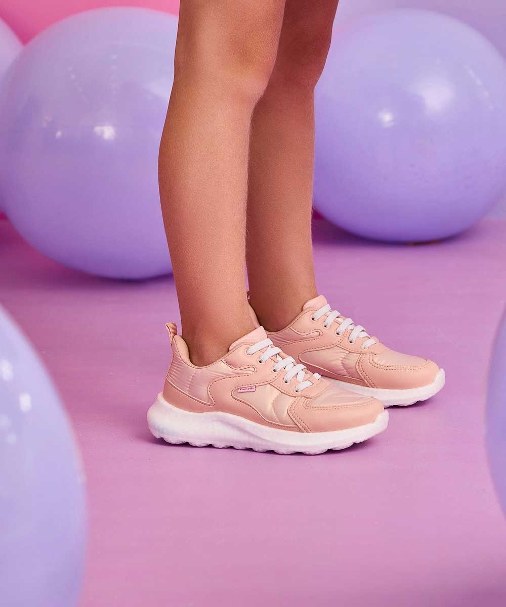 Tênis Infantil Pampili Bubble Comfy Elástico Rosa