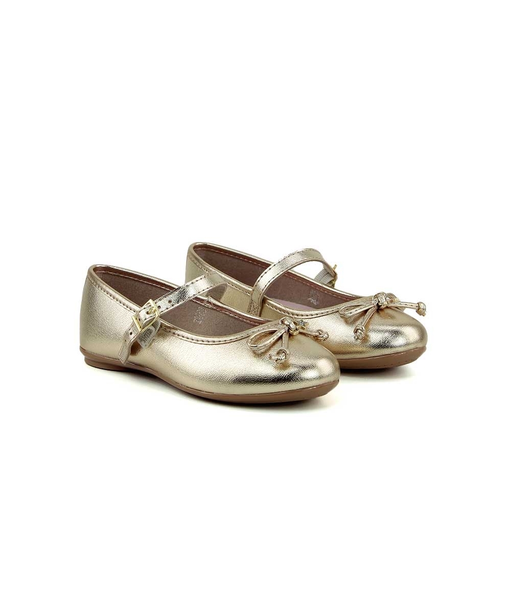 Sapatilha Infantil Molekinha Soft Laço Dourado