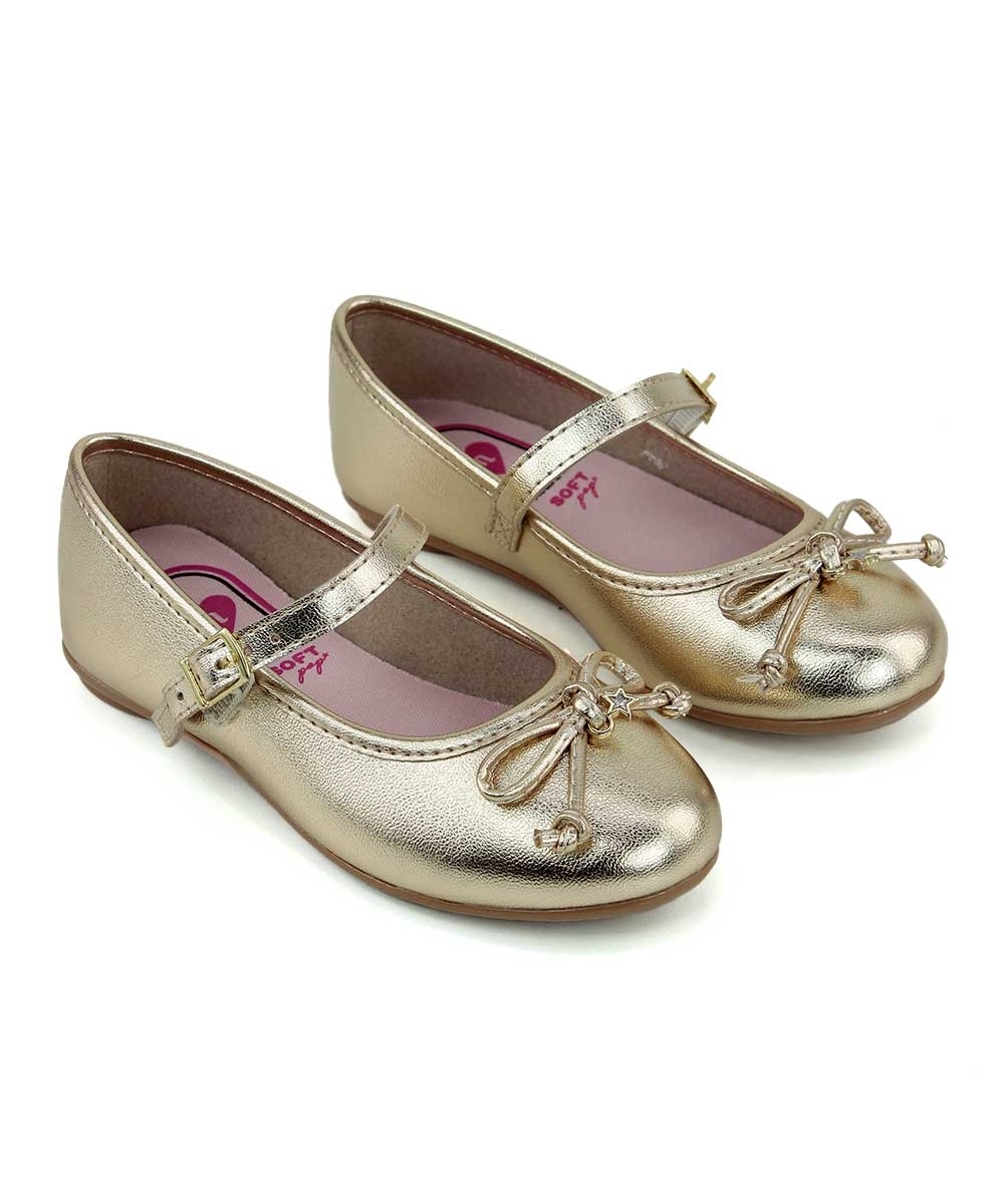 Sapatilha Infantil Molekinha Soft Laço Dourado