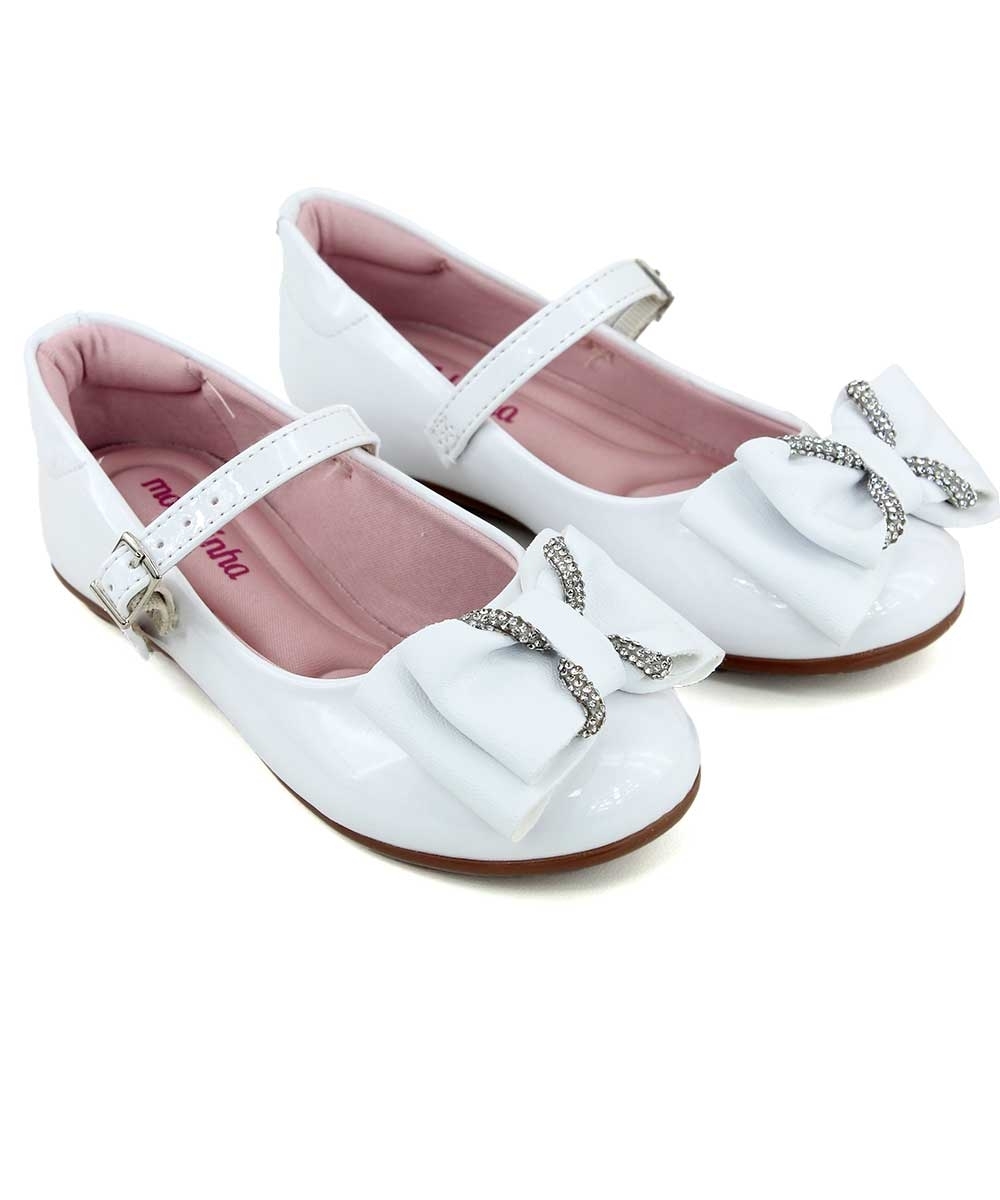 Sapatilha Infantil Molekinha Com Laço Branco