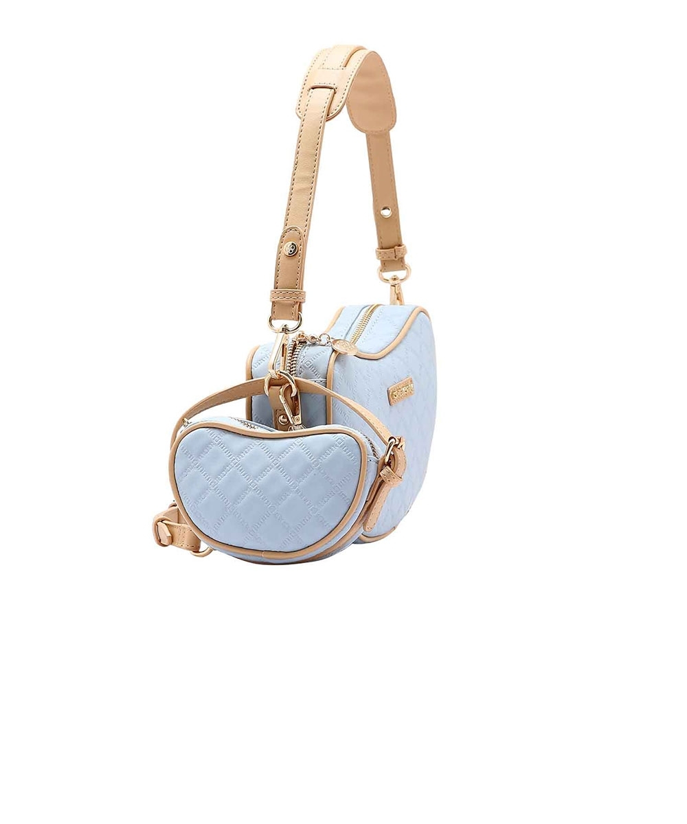 Bolsa Feminina Cute Ombro Chenson Matelassê Azul
