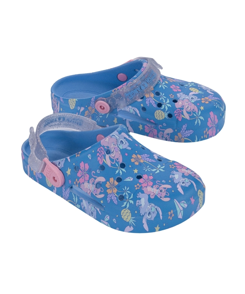 Babuche Grendene Kids Stitch E Angel Disney Azul