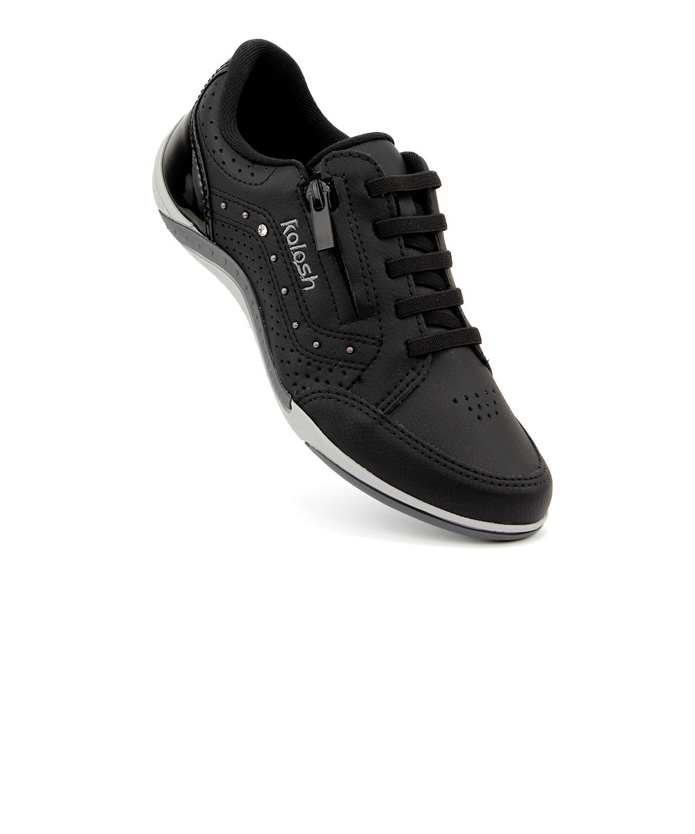 Tênis Feminino Kolosh Calce Fácil Ziper Preto