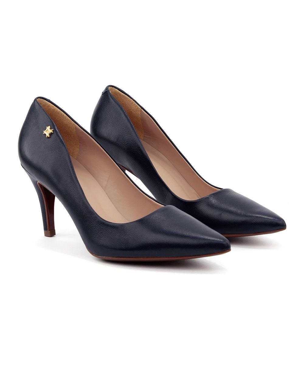 Scarpin Luz Da Lua Saara 56121000 Couro Marinho