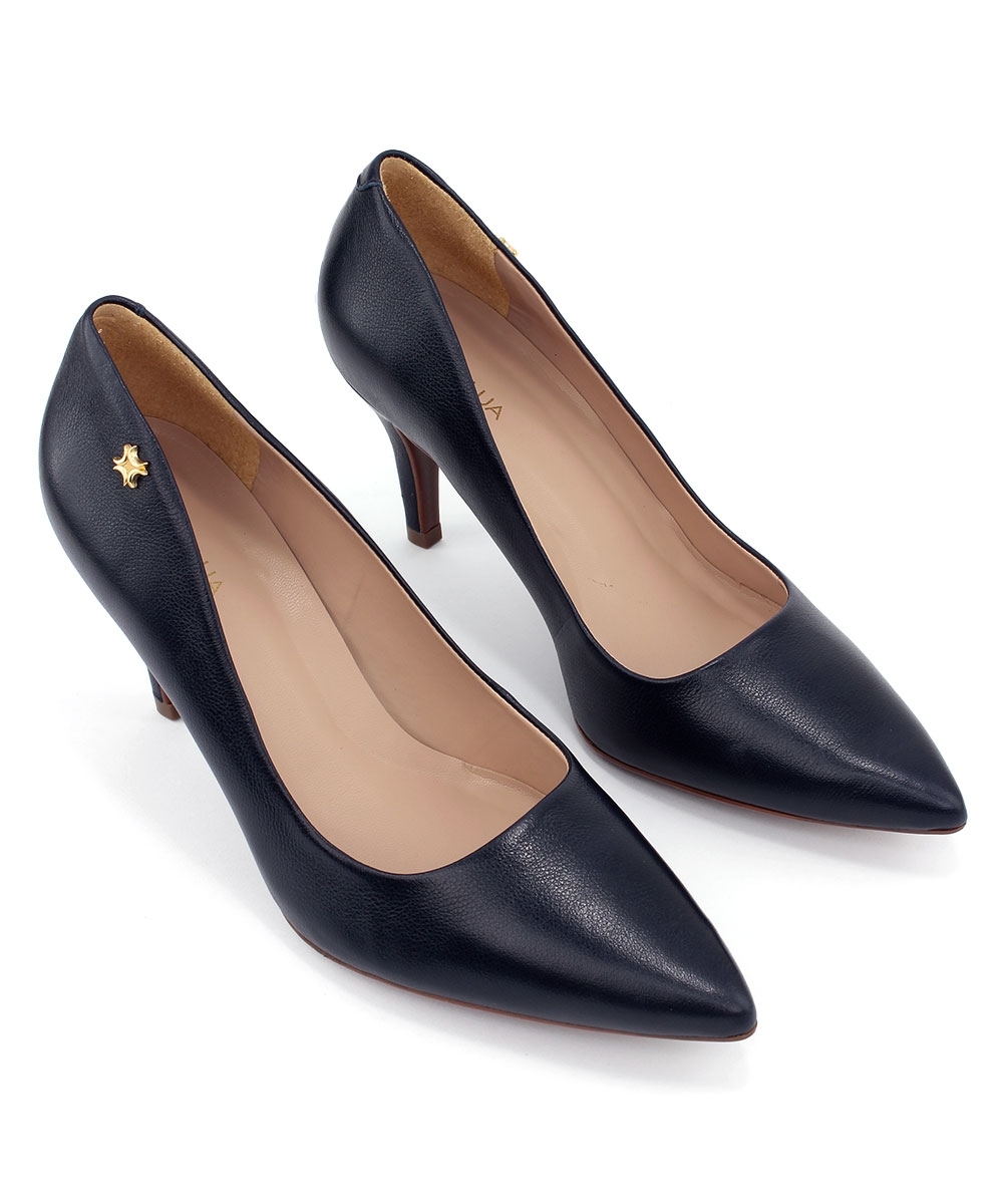 Scarpin Luz Da Lua Saara 56121000 Couro Marinho