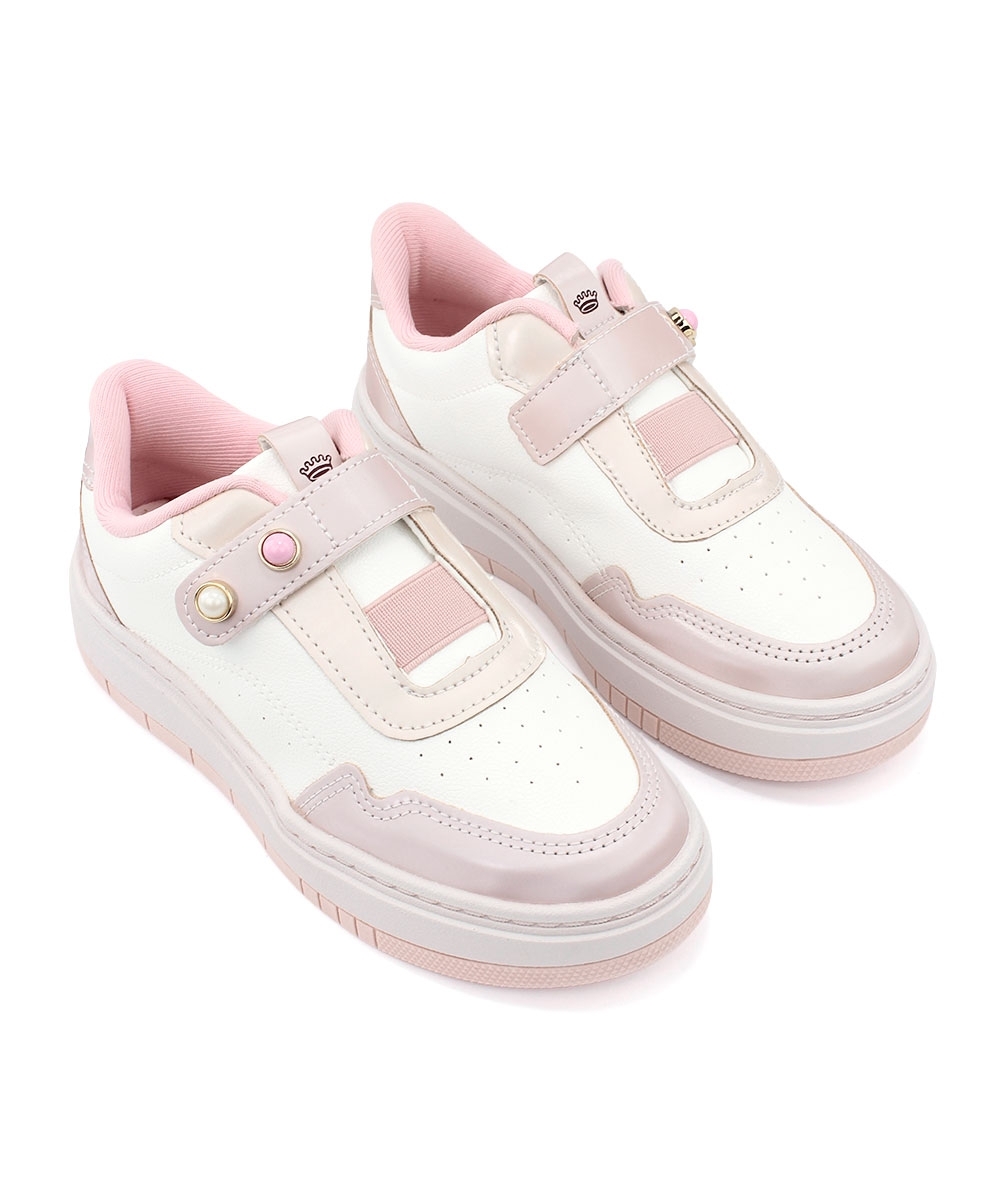 Tênis Infantil Pink Cats Calce Fácil Branco