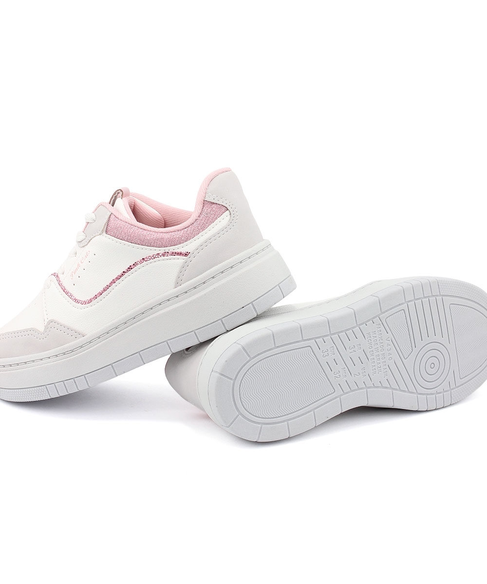 Tênis Infantil Pink Cats Casual Off White