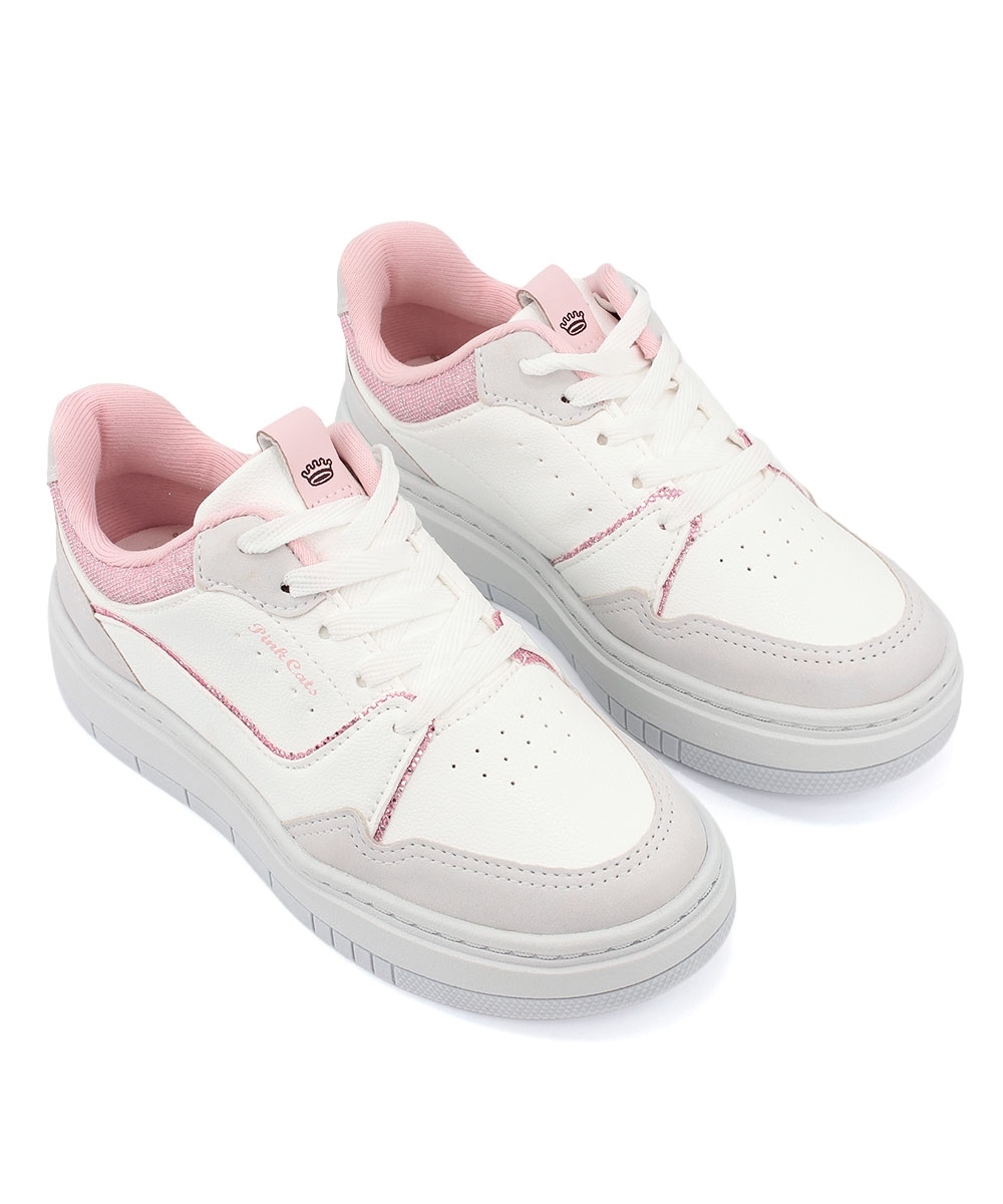 Tênis Infantil Pink Cats Casual Off White