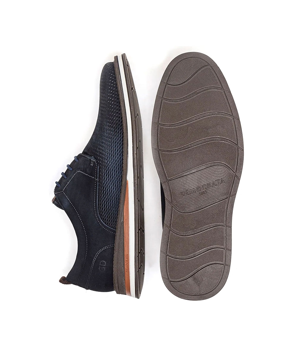 Sapato Masculino Democrata Metropolitan Couro Navy