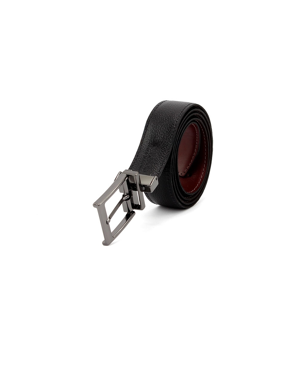 Cinto Masculino Fasolo Dupla Face Couro Conhaque/preto