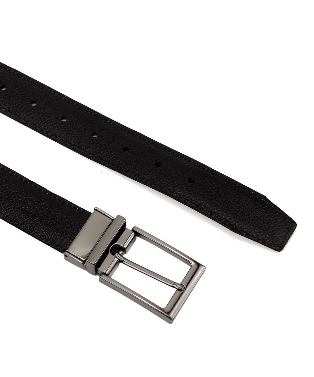 Cinto Masculino Fasolo Dupla Face Couro Conhaque/preto
